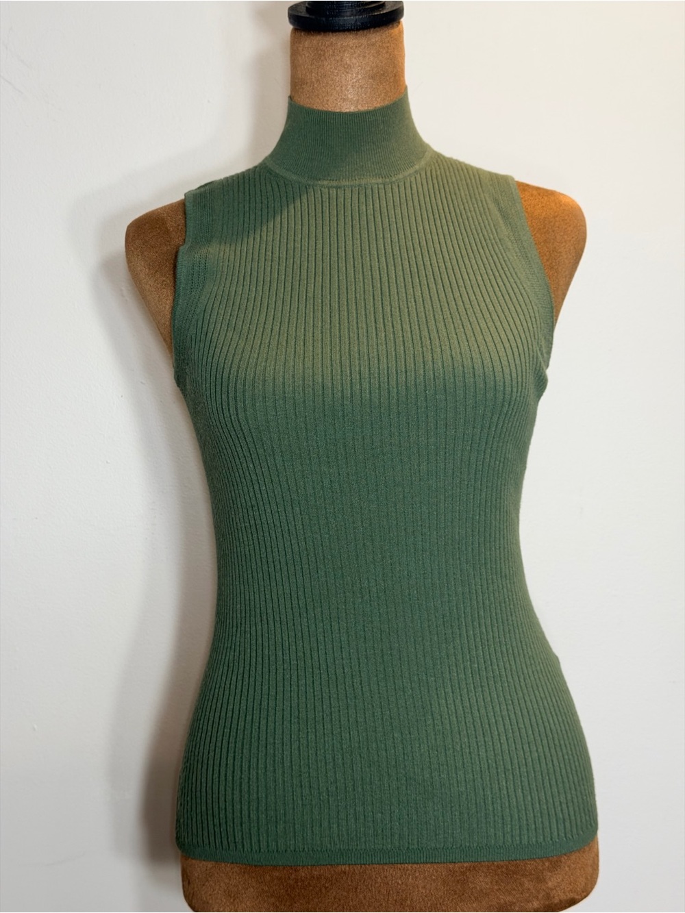 Banana Republic Olive Green Ribbed Mock-Neck Tank